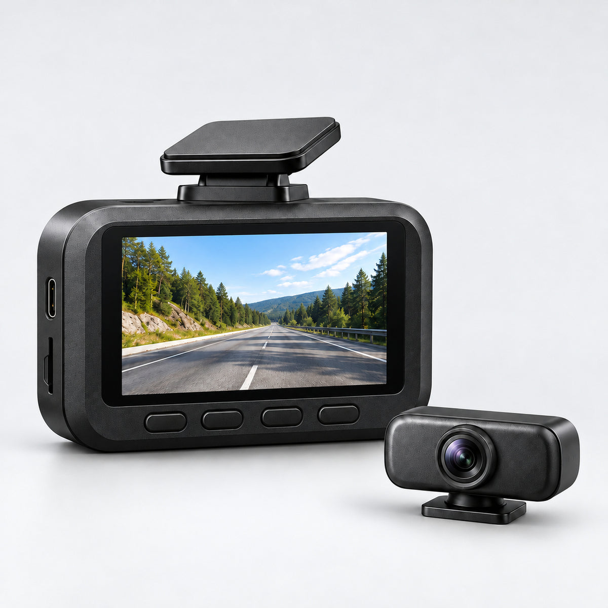 Wide Screen Front and Rear Dash Cam