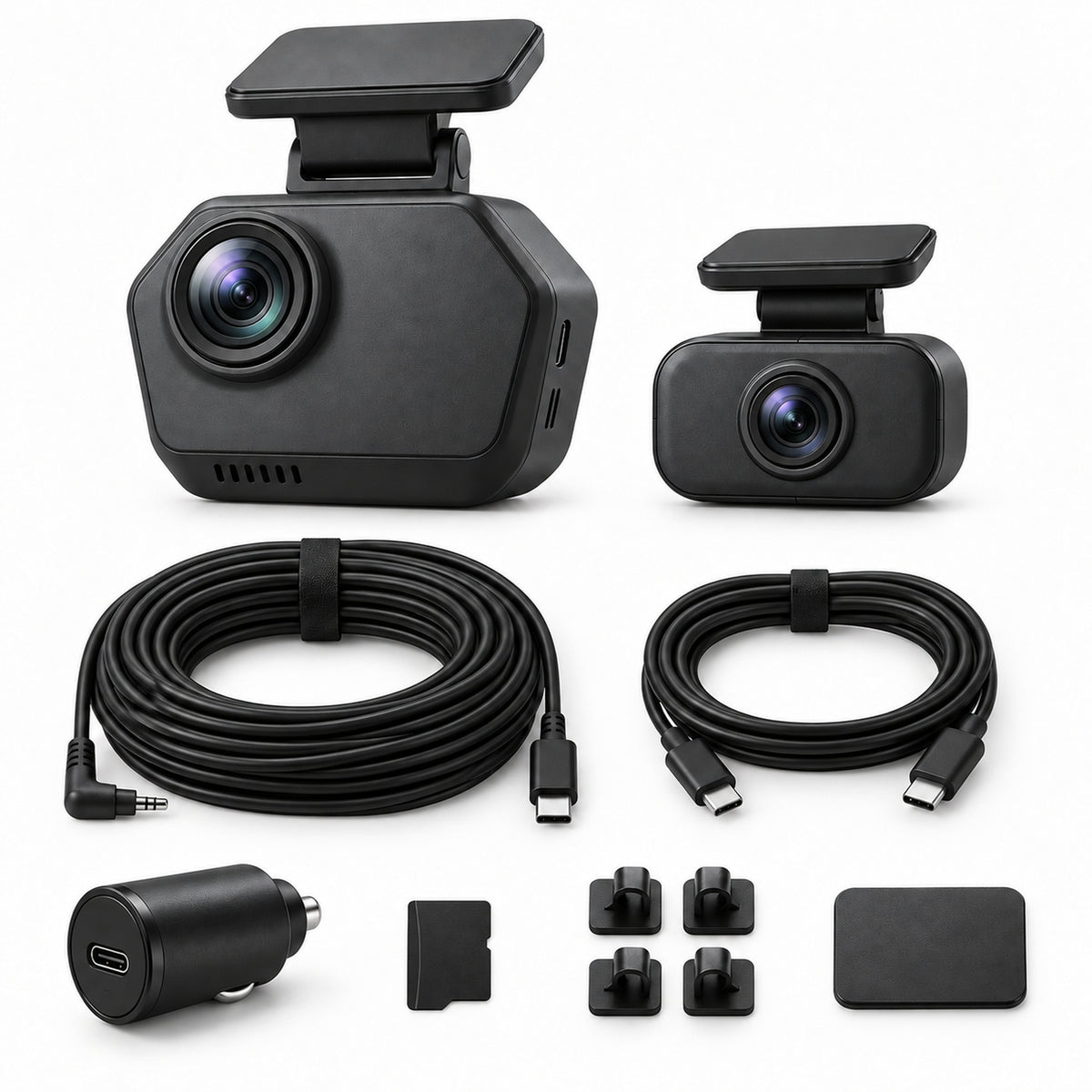 Three Channel Front Cabin and Rear Dash Cam